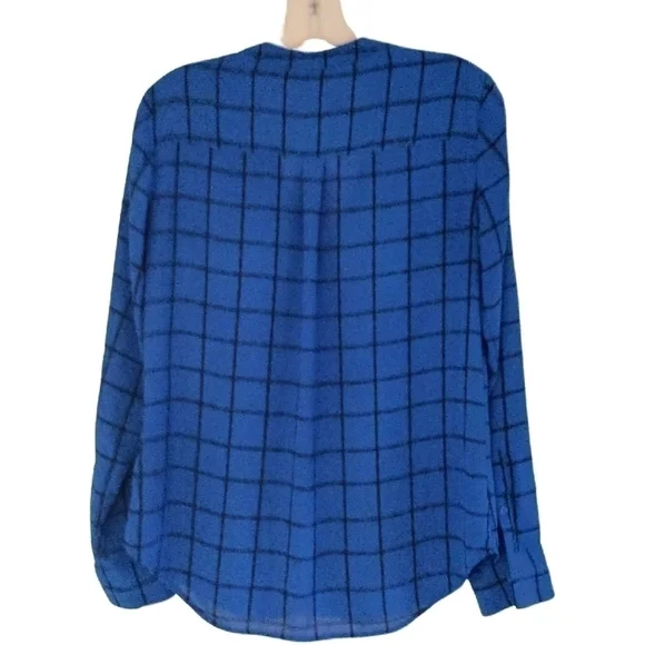 EUC-Express Black and Blue Striped Squared Blouse - Picture 2 of 2